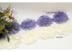 Lace Shabby Flowers (Pack of 4) - 6cm 
